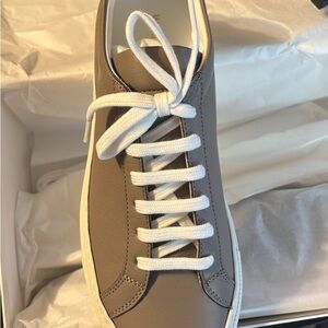 Men's Gray Leather Sneakers